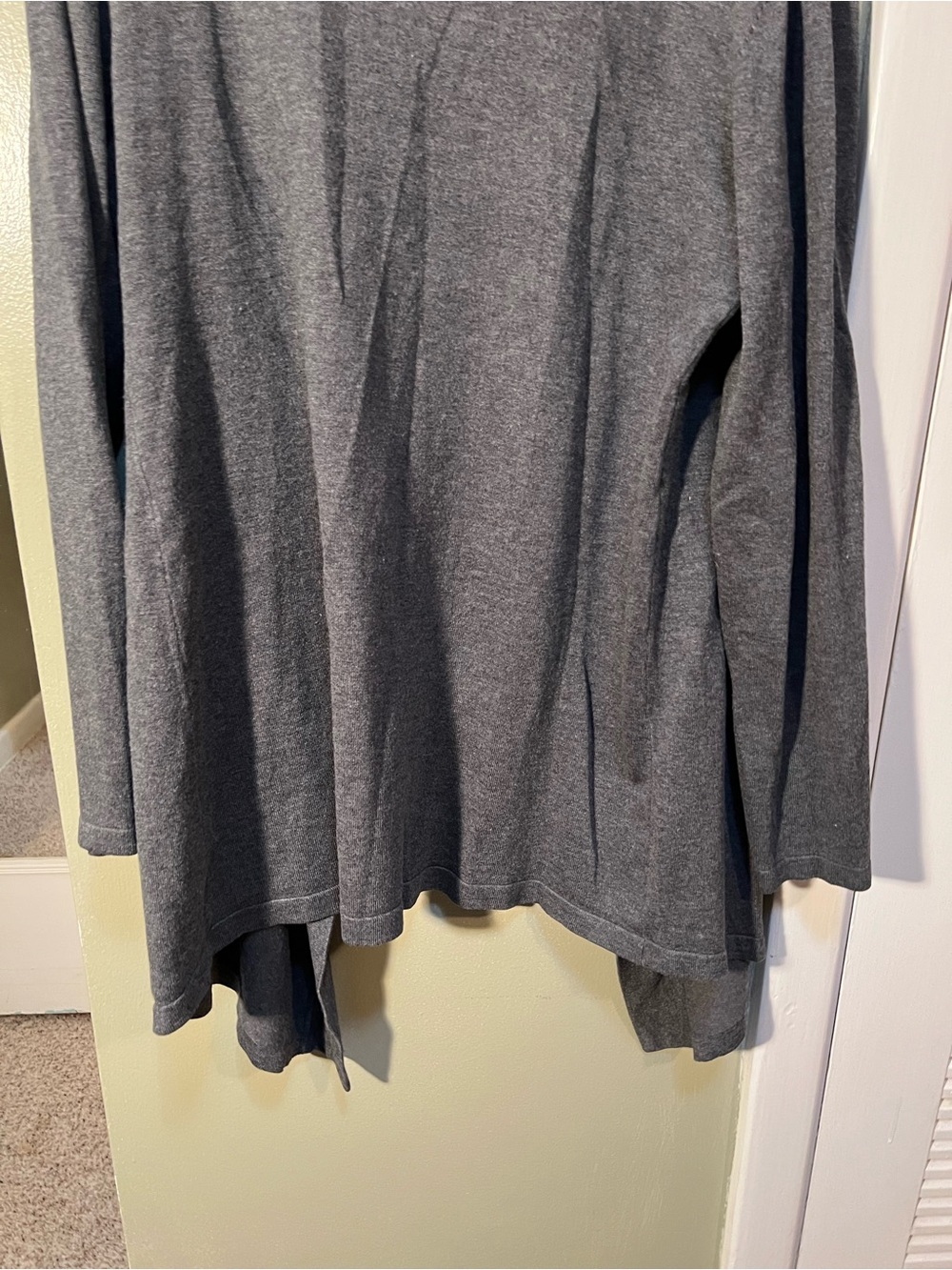 89th & Madison Women's Size XL Open Front Cardigan Sweater Dark Charcoal Gray - Picture 7 of 8